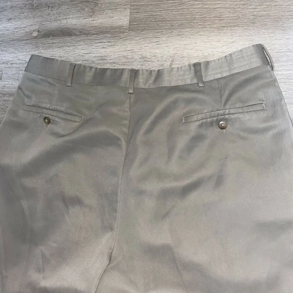 Croft & Barrow Dress Pants Mens 38x29 Dark Tan Straight Leg